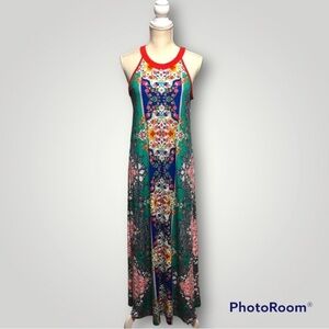 Nicole by Nicole Miller Versatile bohemian multicolor floral maxi dress